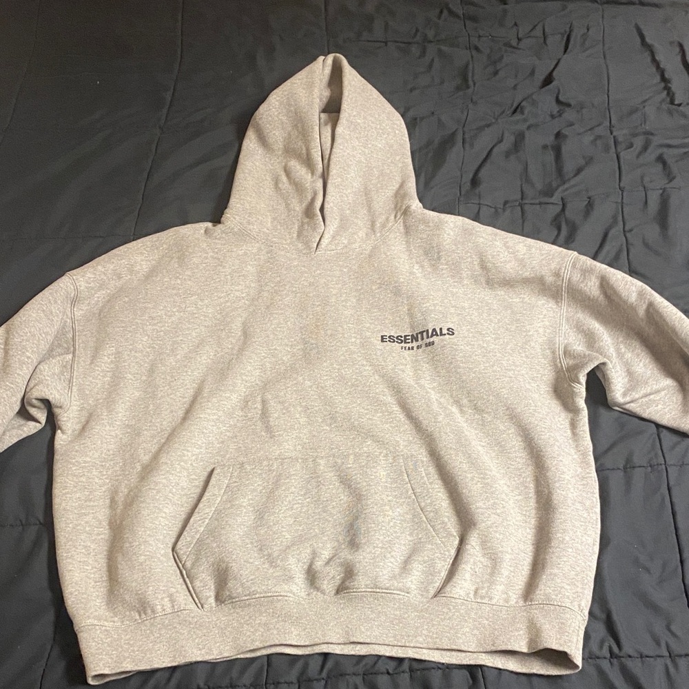Essentials Light Gray Men's Hoodie